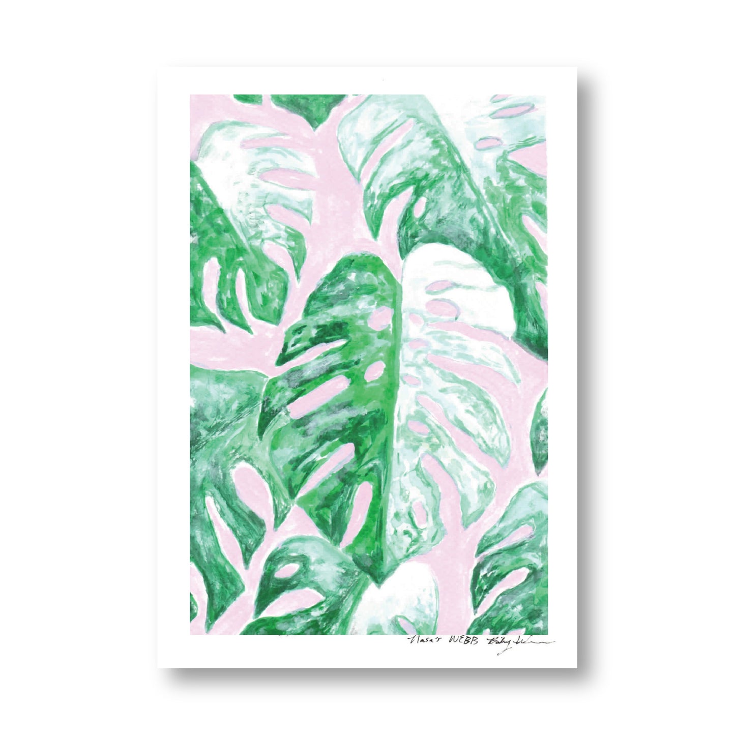 'Albino Monstera' print