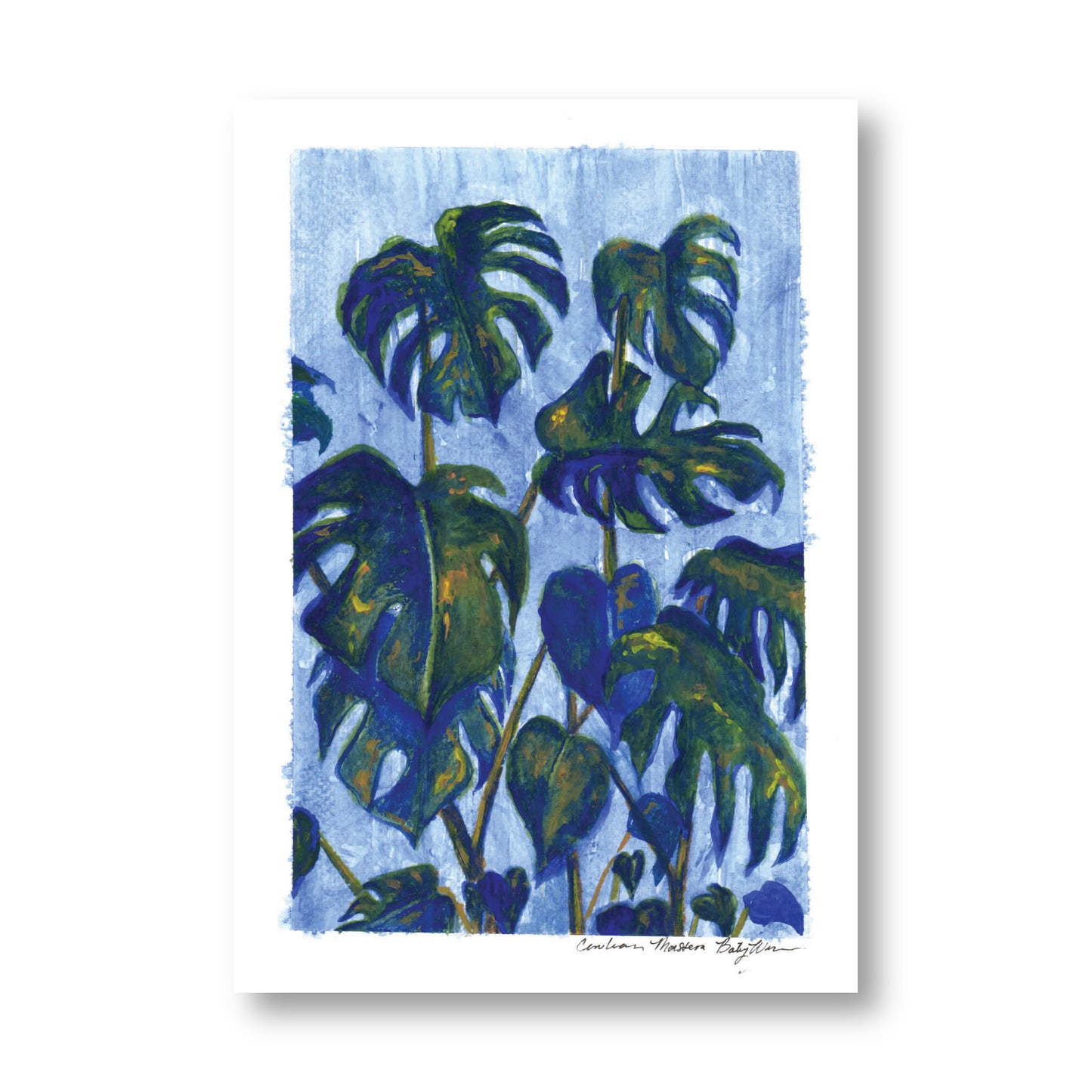 'Cerulean Monstera' print